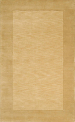 Bordered Solid Camel Yellow Wool Rug - Ornate Home