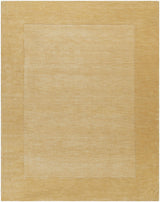 Bordered Solid Camel Yellow Wool Rug - Ornate Home