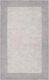 Bordered Solid Gray Wool Rug - Ornate Home