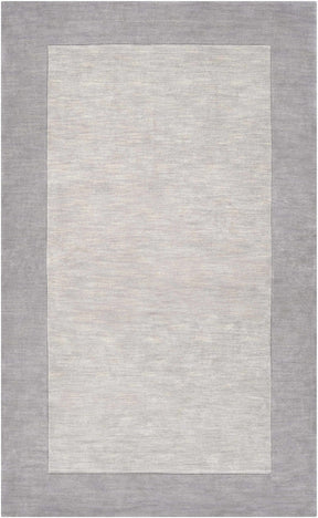 Bordered Solid Gray Wool Rug - Ornate Home