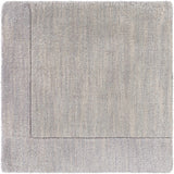 Bordered Solid Gray Wool Rug - Ornate Home