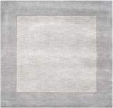 Bordered Solid Gray Wool Rug - Ornate Home