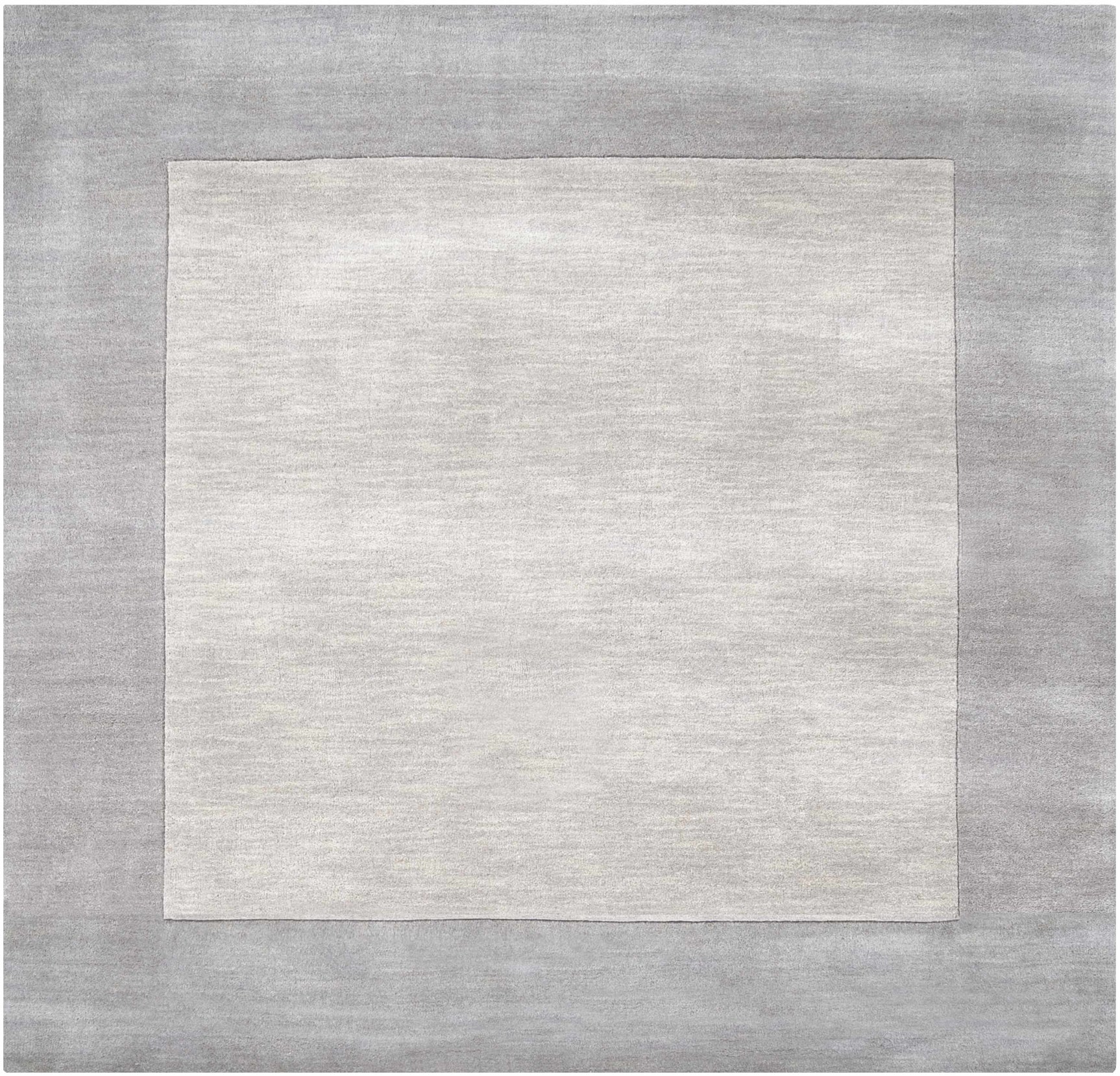 Bordered Solid Gray Wool Rug - Ornate Home