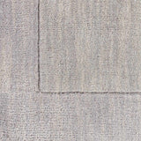 Bordered Solid Gray Wool Rug - Ornate Home