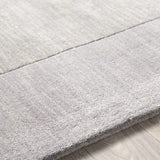 Bordered Solid Gray Wool Rug - Ornate Home