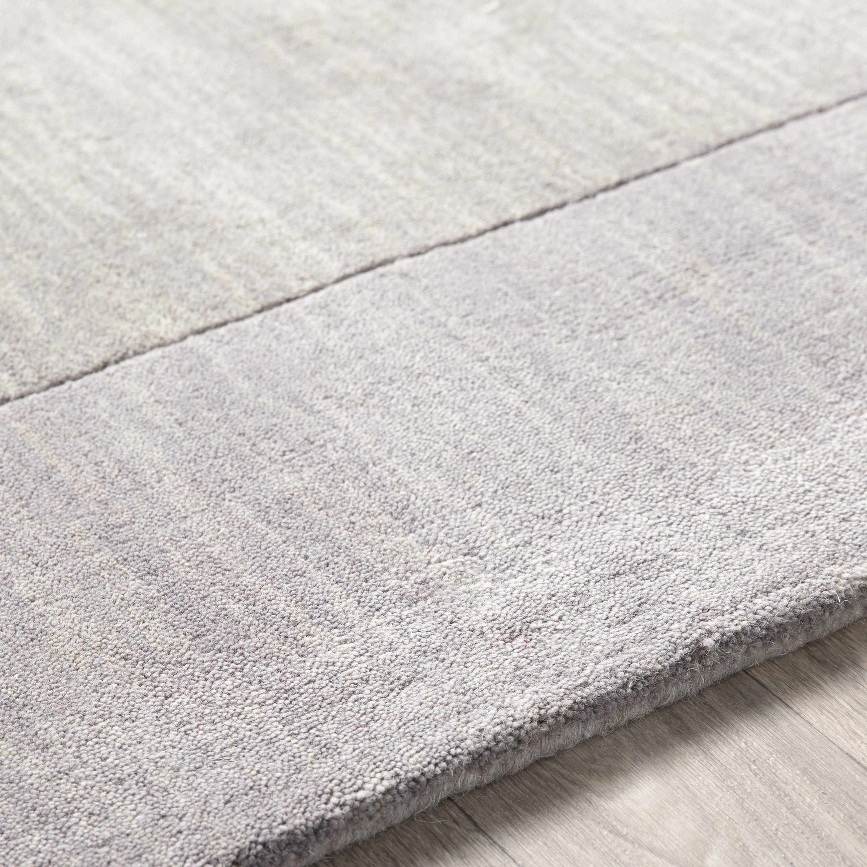 Bordered Solid Gray Wool Rug - Ornate Home