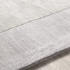 Bordered Solid Gray Wool Rug - Ornate Home