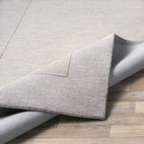 Bordered Solid Gray Wool Rug - Ornate Home