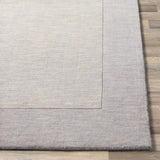 Bordered Solid Gray Wool Rug - Ornate Home