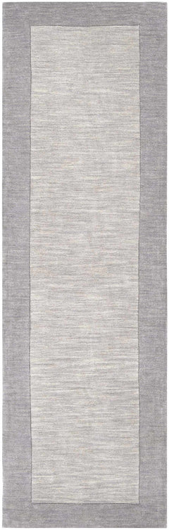 Bordered Solid Gray Wool Rug - Ornate Home