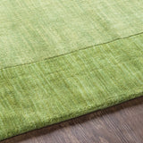 Bordered Solid Green Wool Rug - Ornate Home