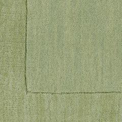 Bordered Solid Green Wool Rug - Ornate Home