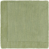 Bordered Solid Green Wool Rug - Ornate Home