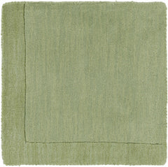 Bordered Solid Green Wool Rug - Ornate Home