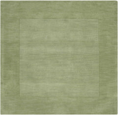 Bordered Solid Green Wool Rug - Ornate Home