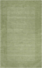 Bordered Solid Green Wool Rug - Ornate Home