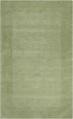 Bordered Solid Green Wool Rug - Ornate Home