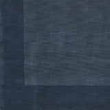Bordered Solid Ink Blue Wool Rug - Ornate Home