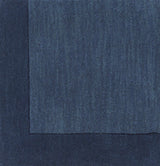 Bordered Solid Ink Blue Wool Rug - Ornate Home