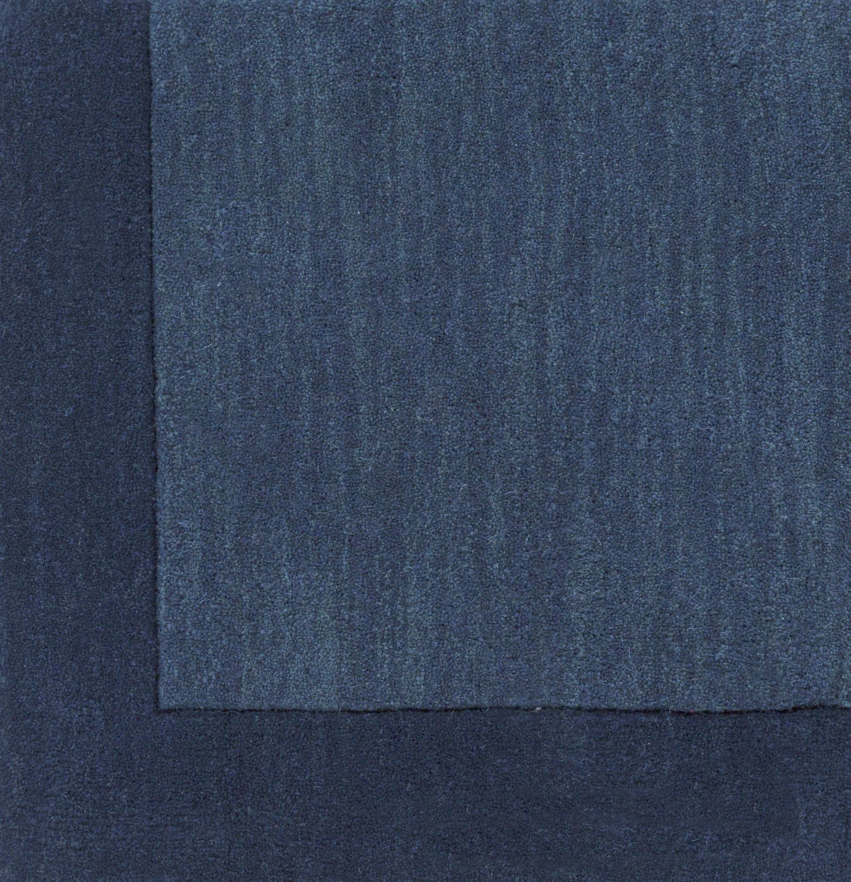 Bordered Solid Ink Blue Wool Rug - Ornate Home