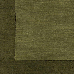 Bordered Solid Olive Green Wool Rug - Ornate Home