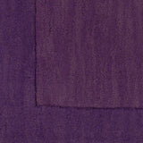 Bordered Solid Plum Purple Wool Rug - Ornate Home