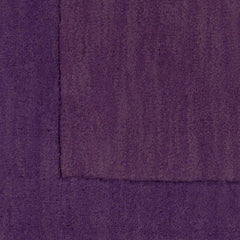 Bordered Solid Plum Purple Wool Rug - Ornate Home