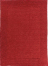 Bordered Solid Red Wool Rug - Ornate Home