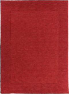 Bordered Solid Red Wool Rug - Ornate Home