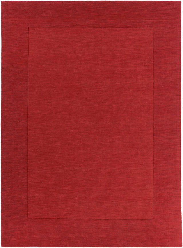 Bordered Solid Red Wool Rug - Ornate Home