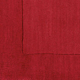 Bordered Solid Red Wool Rug - Ornate Home