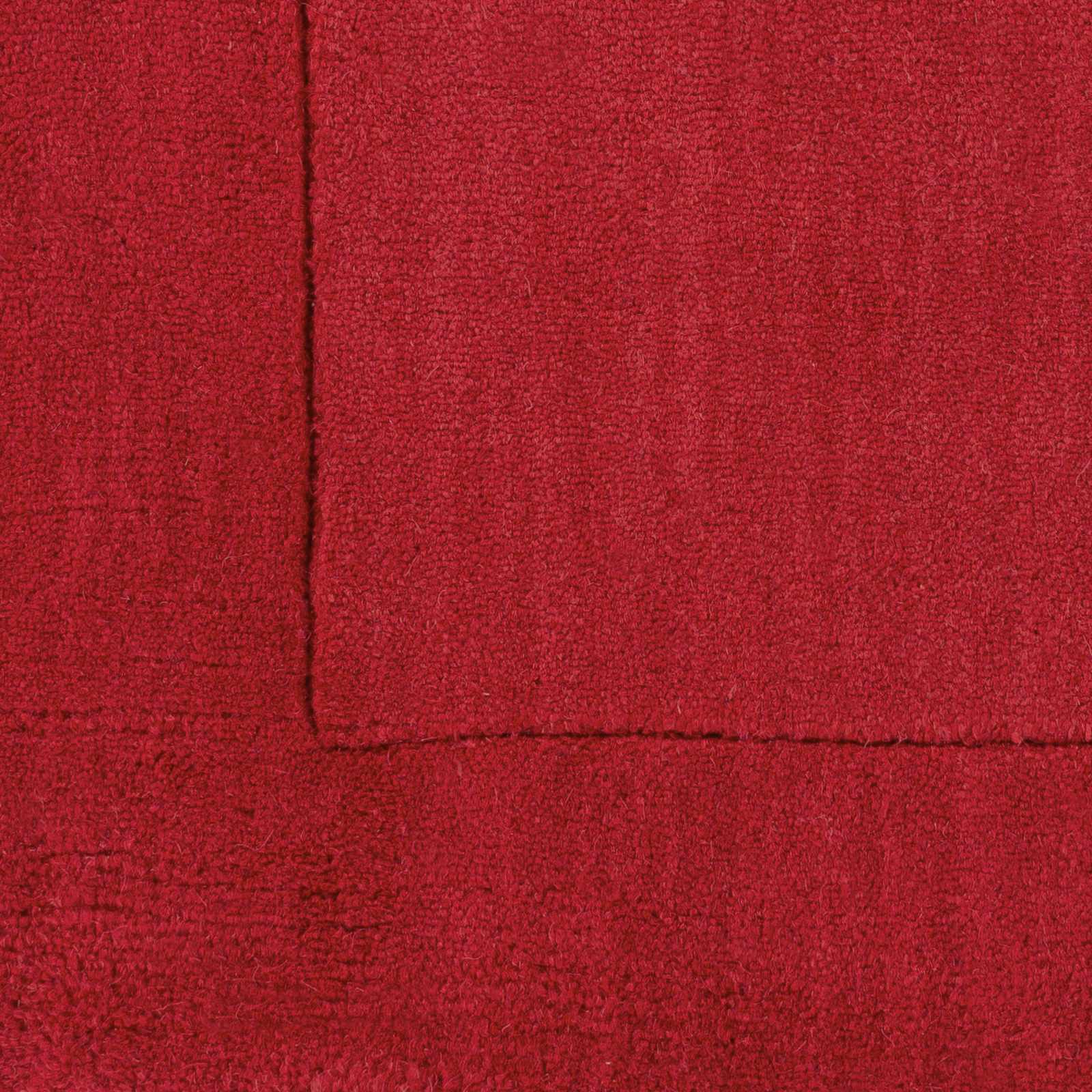 Bordered Solid Red Wool Rug - Ornate Home