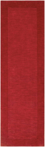 Bordered Solid Red Wool Rug - Ornate Home
