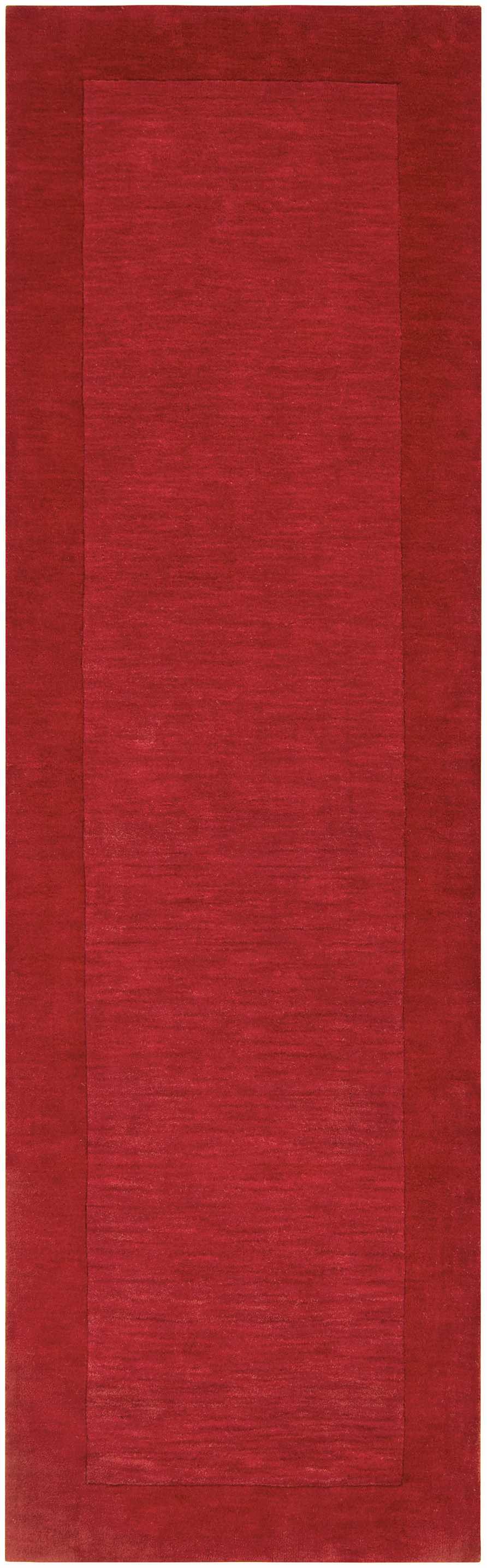 Bordered Solid Red Wool Rug - Ornate Home