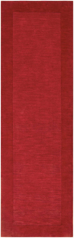 Bordered Solid Red Wool Rug - Ornate Home