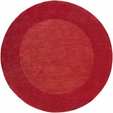 Bordered Solid Red Wool Rug - Ornate Home