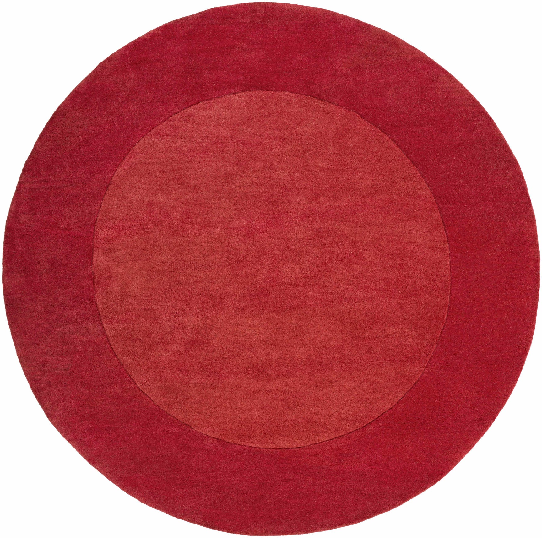 Bordered Solid Red Wool Rug - Ornate Home