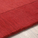 Bordered Solid Red Wool Rug - Ornate Home