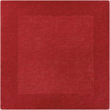 Bordered Solid Red Wool Rug - Ornate Home
