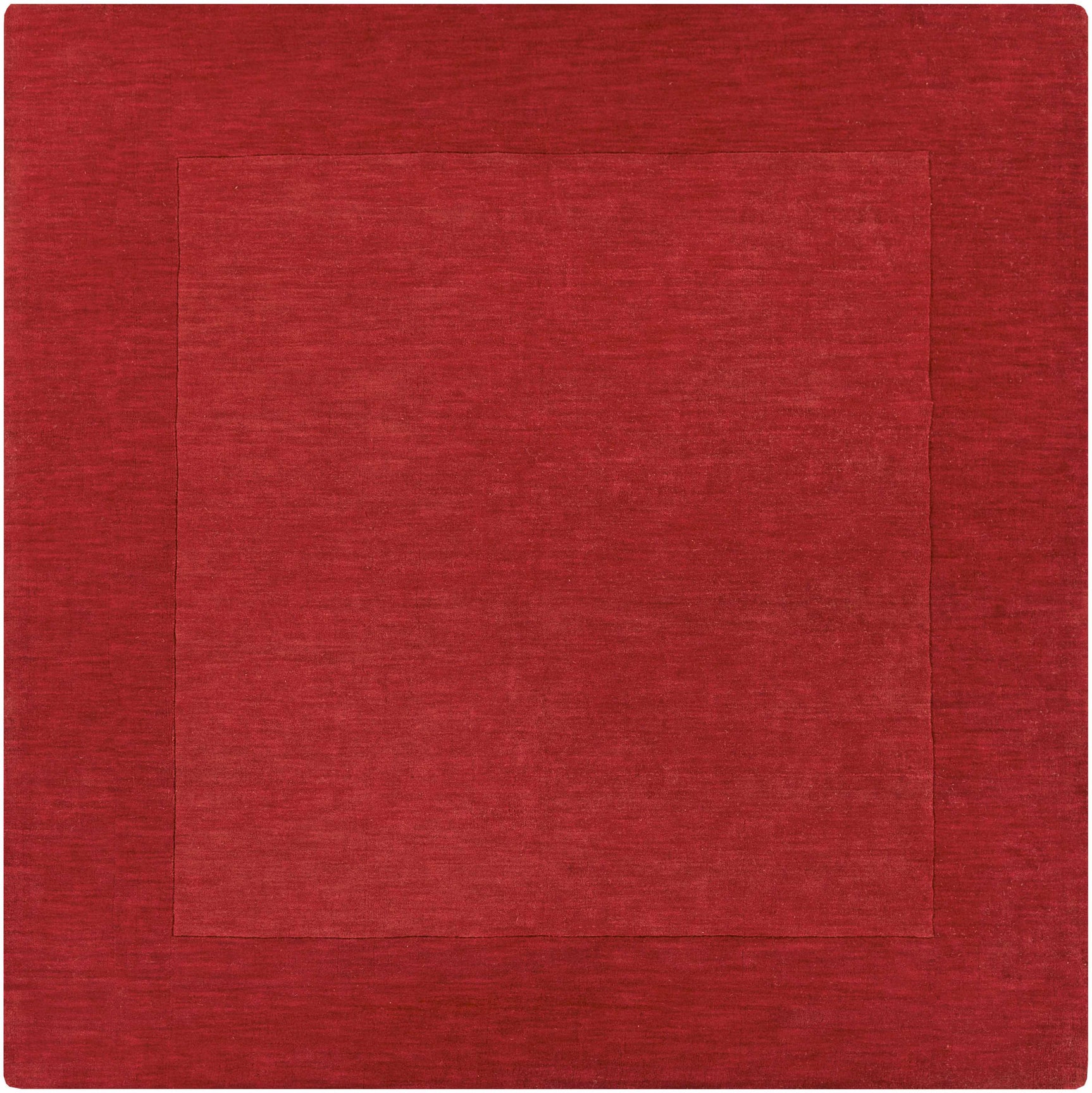 Bordered Solid Red Wool Rug - Ornate Home