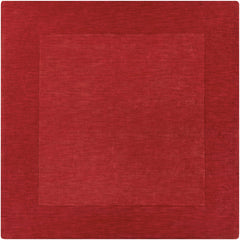 Bordered Solid Red Wool Rug - Ornate Home
