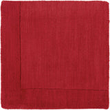 Bordered Solid Red Wool Rug - Ornate Home