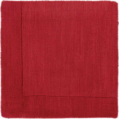 Bordered Solid Red Wool Rug - Ornate Home