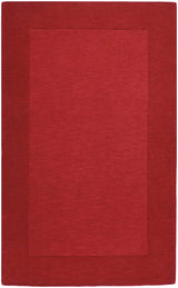 Bordered Solid Red Wool Rug - Ornate Home