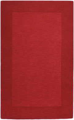 Bordered Solid Red Wool Rug - Ornate Home