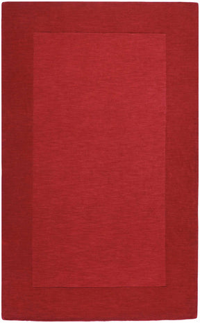 Bordered Solid Red Wool Rug - Ornate Home
