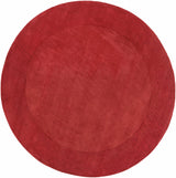Bordered Solid Red Wool Rug - Ornate Home