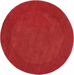 Bordered Solid Red Wool Rug - Ornate Home
