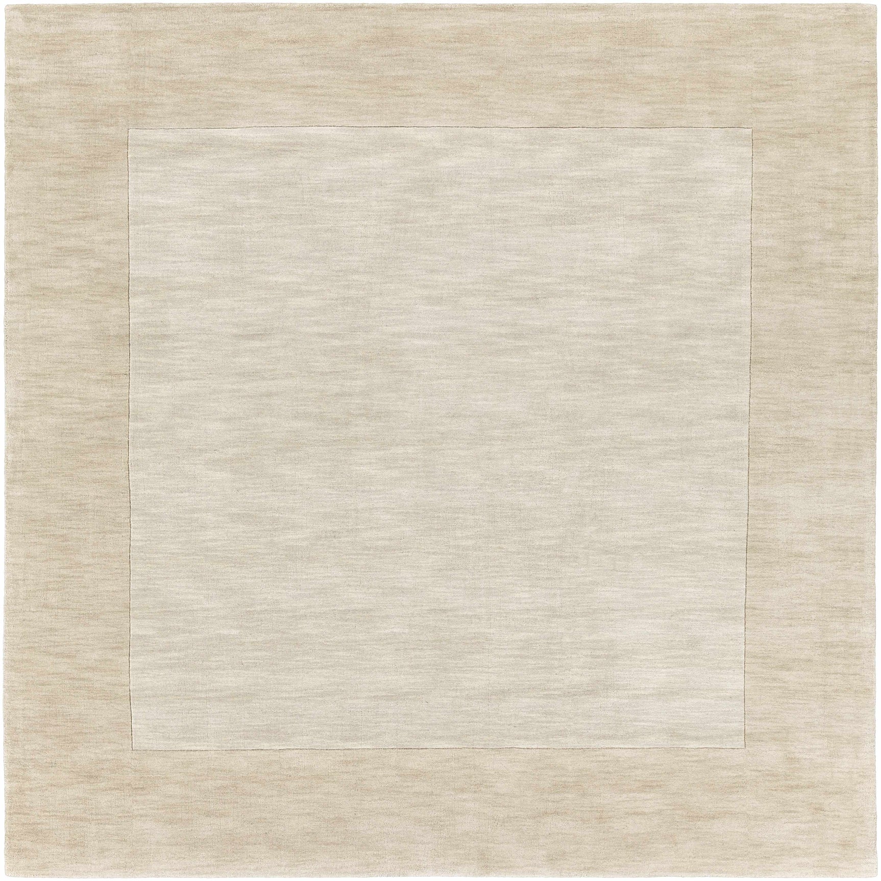 Bordered Solid Wheat Cream Wool Rug - Ornate Home
