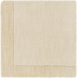 Bordered Solid Wheat Cream Wool Rug - Ornate Home